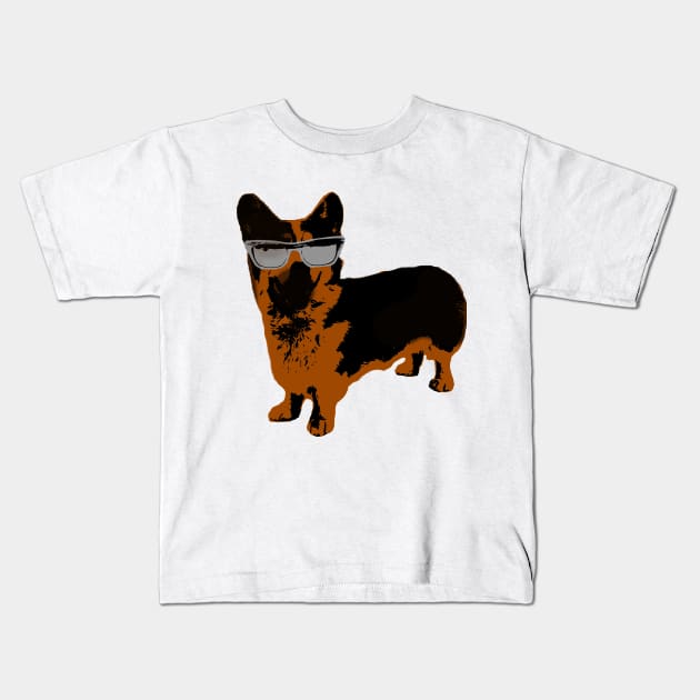 Cool Sunglasses Welsh Corgi Kids T-Shirt by MarxMerch